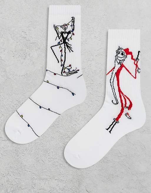 DESIGN Disney 2 pack socks with Nightmare Before Christmas graphic in white