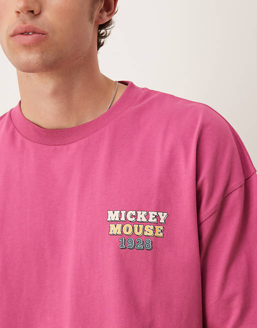 DESIGN Disney Oversized T-shirt With Mickey Print In Pink