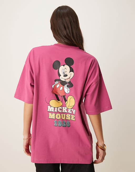 DESIGN Disney Oversized T-shirt With Mickey Print In Pink