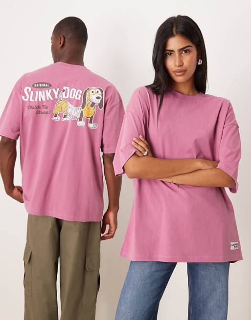 DESIGN Disney Pixar oversized t-shirt with Slinky print in pink