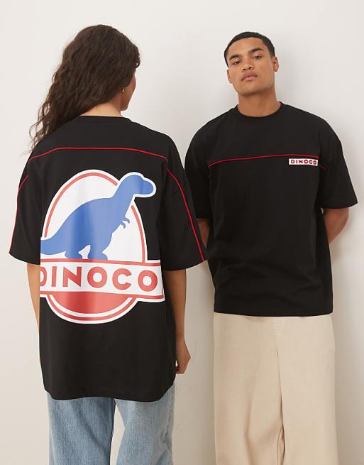 DESIGN Disney Pixar Unisex Oversized T-shirt With Cars Dinoco Prints In Black