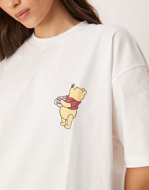 DESIGN Disney Unisex Oversized T-shirt With Winnie The Pooh Prints In White