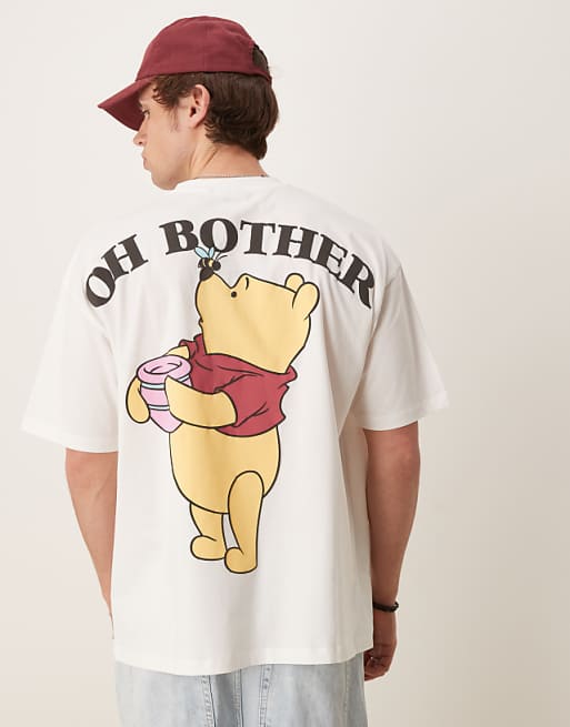 DESIGN Disney Unisex Oversized T-shirt With Winnie The Pooh Prints In White