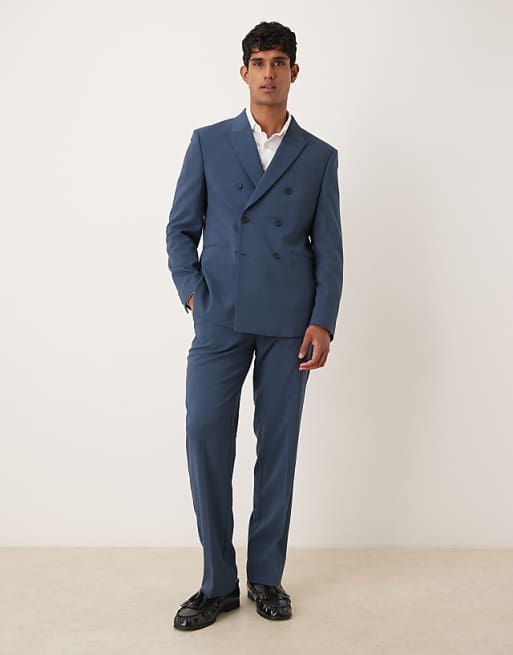 DESIGN double breasted regular suit fit navy