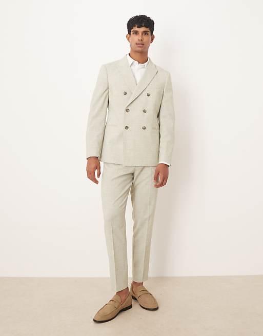 DESIGN double-breasted suit jacket in light green
