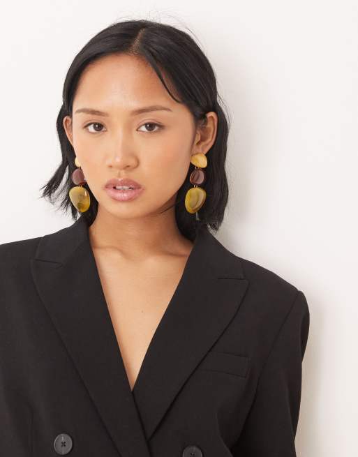DESIGN Drop Earrings With Resin Detail