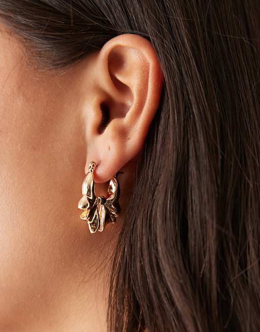 DESIGN earrings in gold tone with bow detail