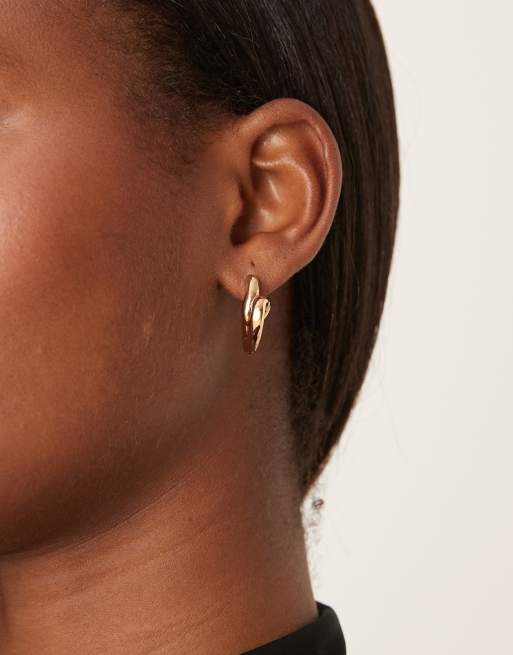 DESIGN Earrings In Heart Shape In Gold Tone