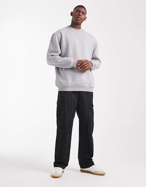 DESIGN Essential Longline Sweatshirt In Grey Marl