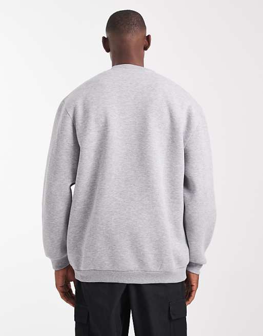 DESIGN Essential Longline Sweatshirt In Grey Marl