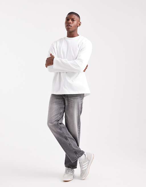 DESIGN Essential Oversized High Neck Long Sleeve T-shirt In White