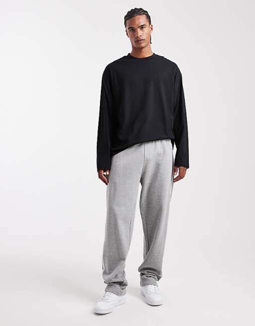 DESIGN Essential Oversized Long Sleeve T-shirt In Black - BLACK