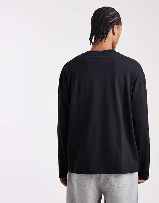 DESIGN Essential Oversized Long Sleeve T-shirt In Black - BLACK