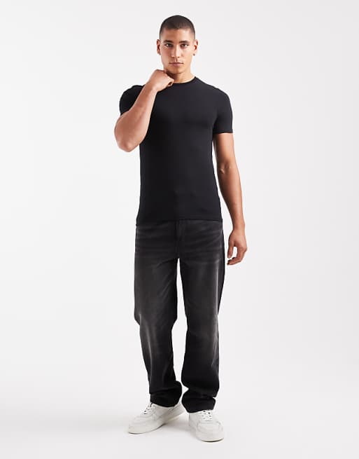 DESIGN Essentials 2 Pack Muscle Fit T-shirts In Black And White