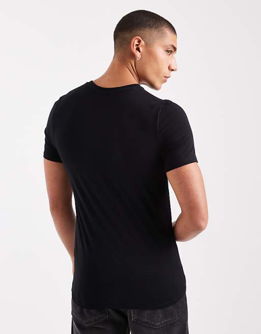 DESIGN Essentials 2 Pack Muscle Fit T-shirts In Black And White