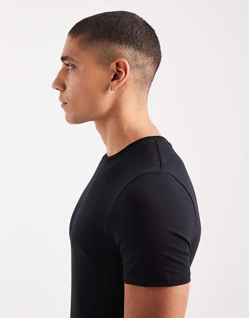 DESIGN Essentials 2 Pack Muscle Fit T-shirts In Black And White
