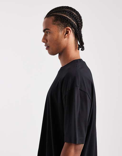 DESIGN Essentials 2 Pack Oversized T-shirts In Stone And Black