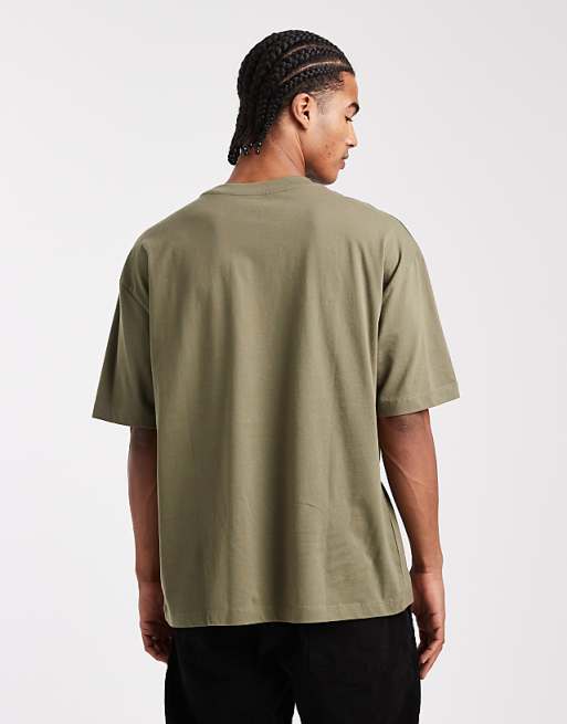 DESIGN Essentials 2 Pack Oversized T-shirts In Stone And Khaki