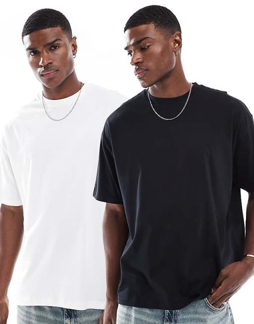 DESIGN Essentials 2 Pack Oversized T-shirts In Black And White