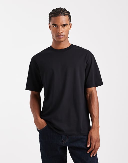 DESIGN Essentials 2 Pack Relaxed Crew Neck T-shirts In Black