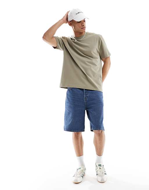 DESIGN Essentials 2 Pack Relaxed T-shirt In Cream & Khaki