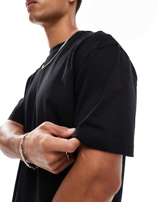 DESIGN Essentials 2 Pack Relaxed T-shirts In Black & Stone