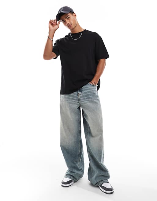 DESIGN Essentials 2 Pack Relaxed T-shirts In Black & Stone