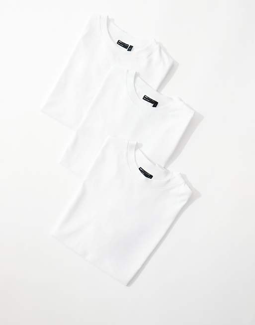 DESIGN Essentials 3 pack relaxed crew neck t-shirts in white