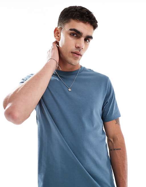 DESIGN Essentials crew neck t-shirt in blue
