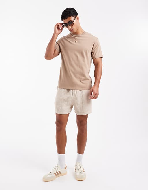DESIGN Essentials Crew Neck T-shirt In Stone