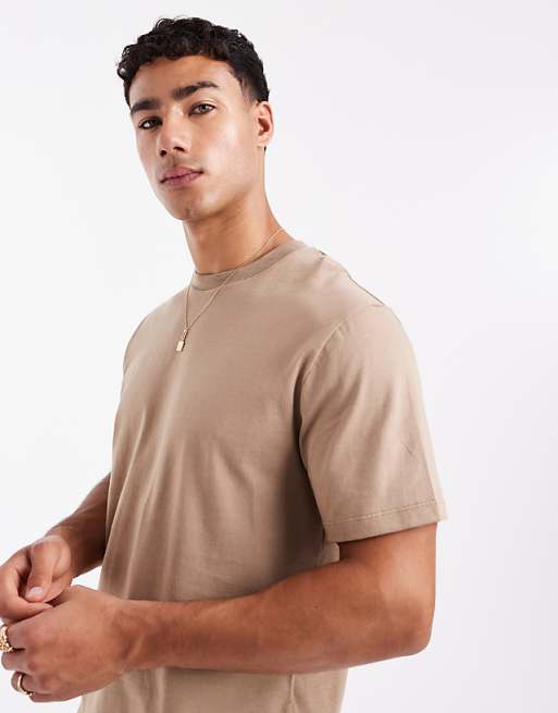 DESIGN Essentials Crew Neck T-shirt In Stone