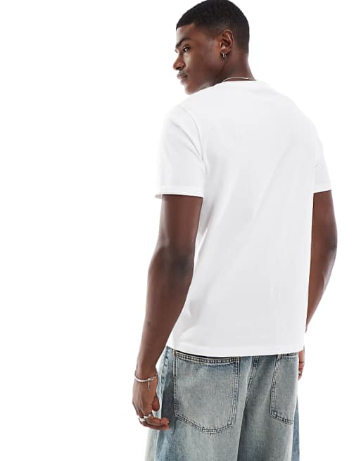 DESIGN Essentials Crew Neck T-shirt With Roll Sleeve In White