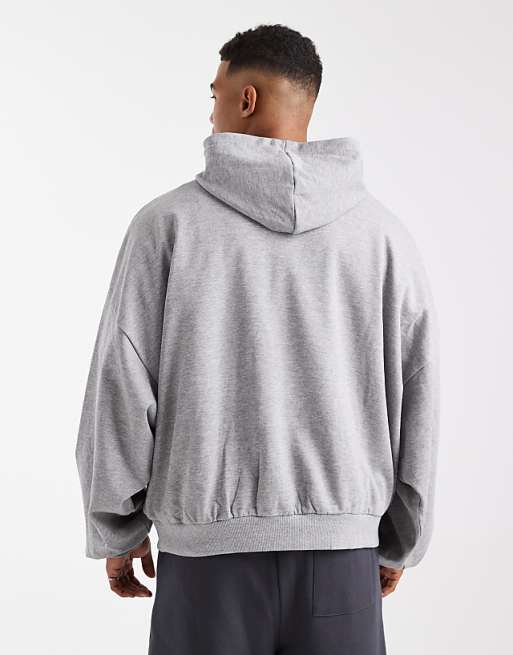 DESIGN Essentials Extreme Oversized Hoodie In Grey Marl