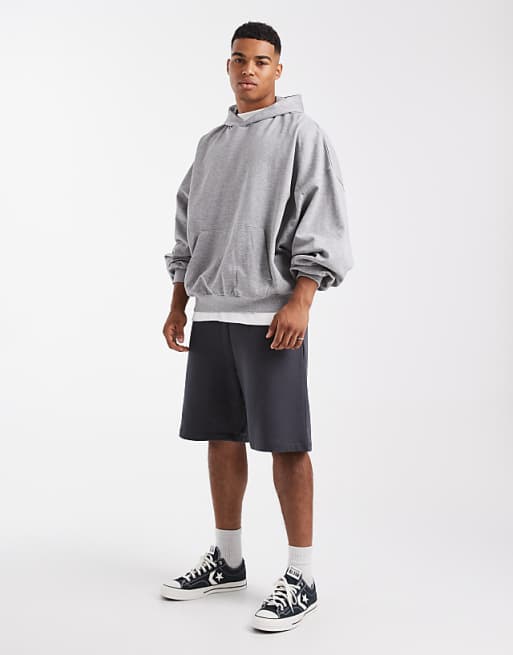 DESIGN Essentials Extreme Oversized Hoodie In Grey Marl