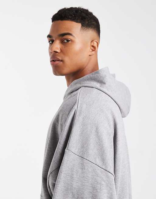 DESIGN Essentials Extreme Oversized Hoodie In Grey Marl