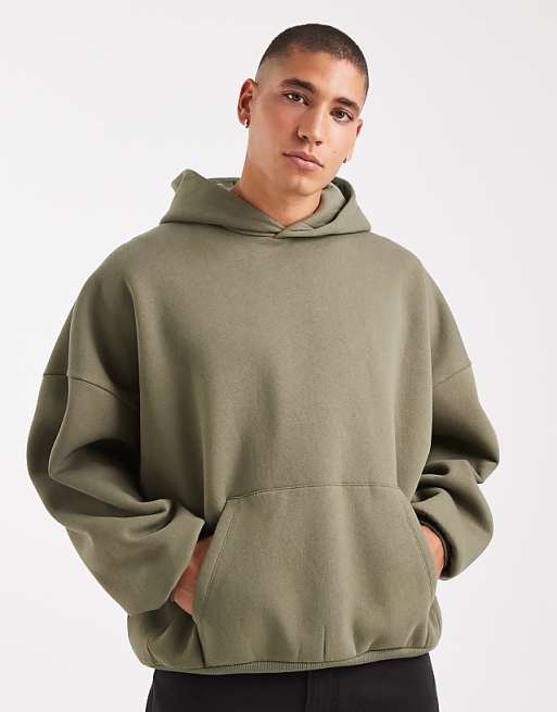 DESIGN essentials extreme oversized hoodie in dusty olive