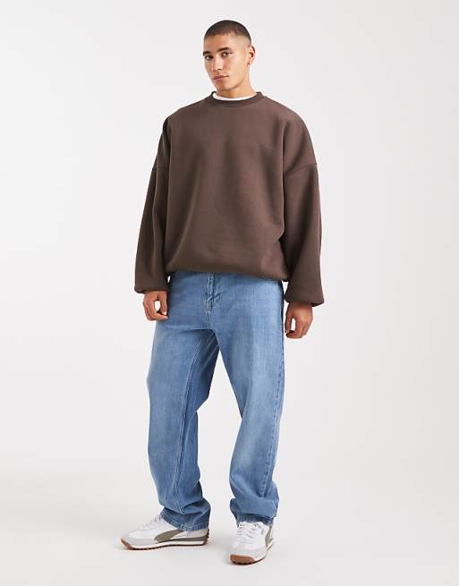 DESIGN Essentials Extreme Oversized Sweatshirt In Brown
