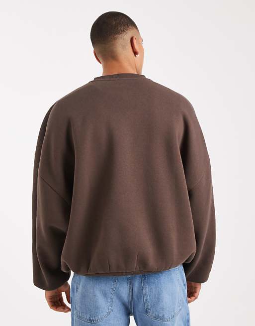 DESIGN Essentials Extreme Oversized Sweatshirt In Brown