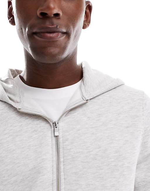DESIGN Essentials Hoodie In White Marl