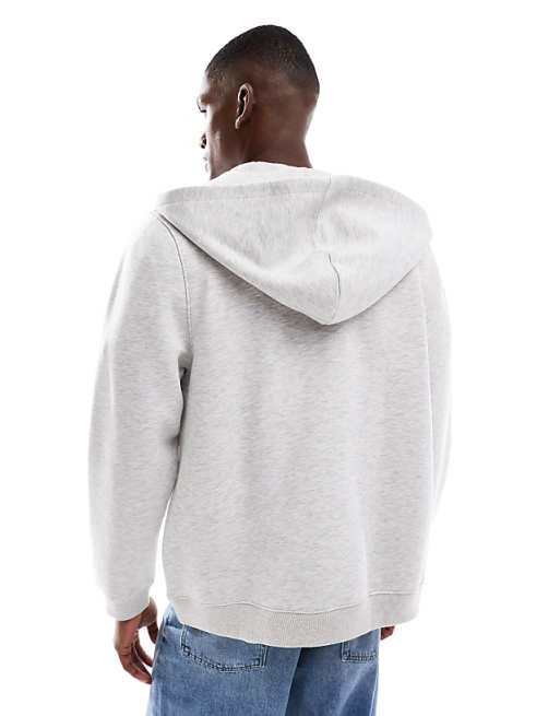 DESIGN Essentials Hoodie In White Marl