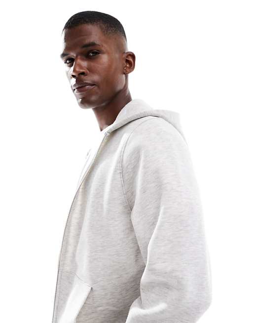 DESIGN Essentials Hoodie In White Marl