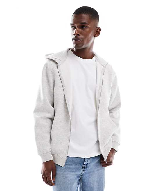 DESIGN essentials hoodie in white marl