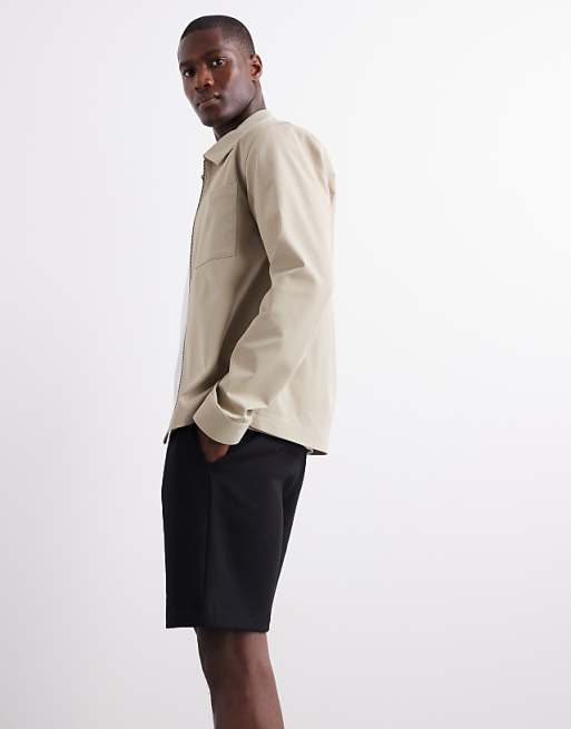 DESIGN Essentials Mid Length Slim Shorts In Black