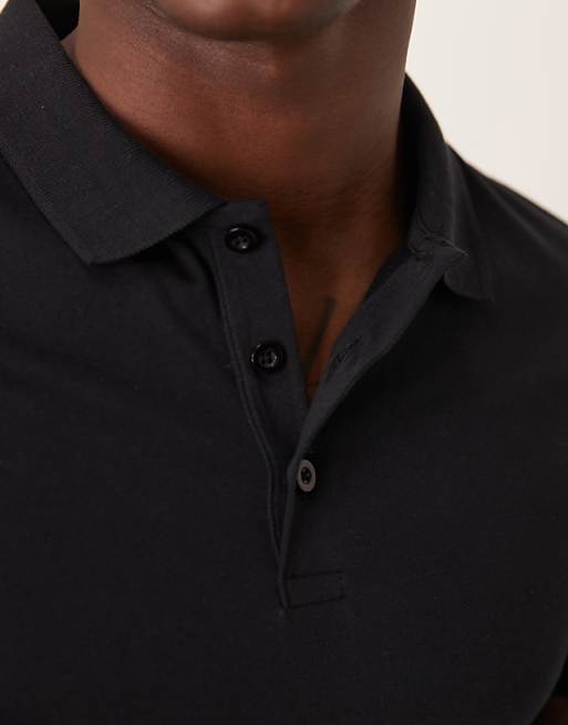 DESIGN Essentials Muscle Fit Polo In Black