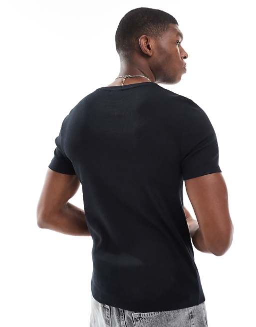 DESIGN Essentials Muscle Fit T-shirt In Black Rib