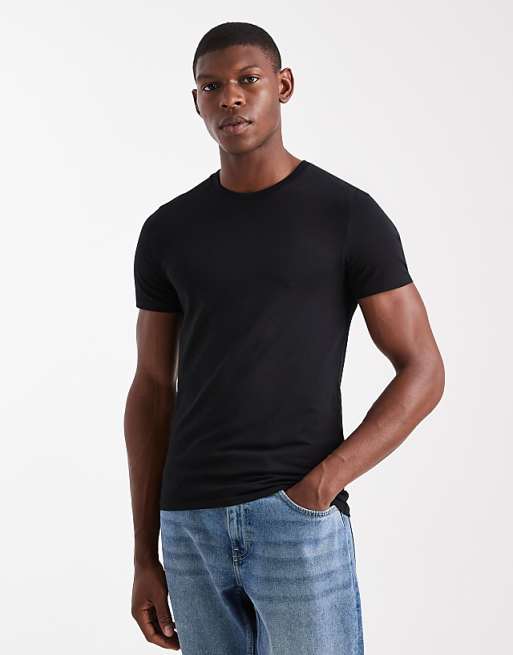 DESIGN Essentials muscle fit t-shirt in black