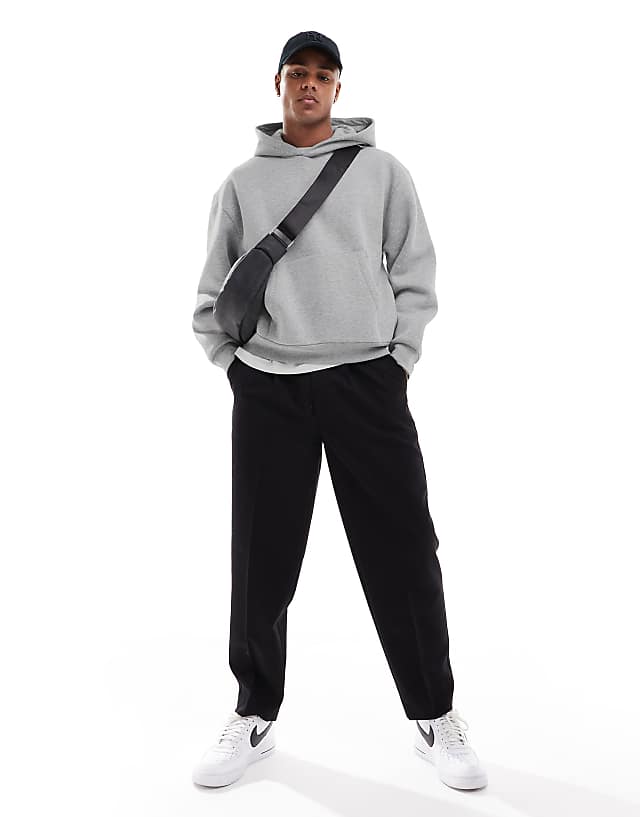 DESIGN Essentials Oversized Boxy Hoodie In Grey Marl
