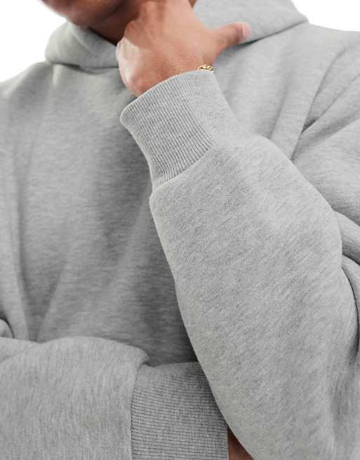DESIGN Essentials Oversized Boxy Hoodie In Grey Marl