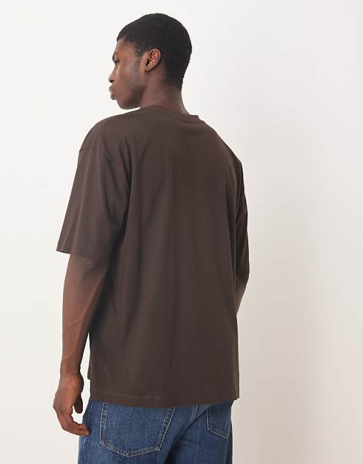 DESIGN Essentials Oversized Crew Neck T-shirt In Brown