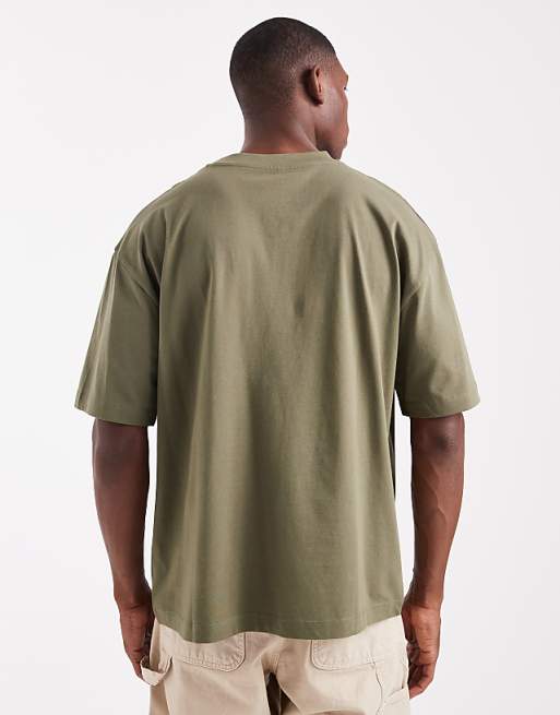 DESIGN Essentials Oversized Crew Neck T-shirt In Khaki